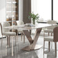 Glam Style Dinette Set for Dining Room 1/2/5/7 Pieces Glossy White Dining Table Set Clearhalo 'Dining Room Sets' 'Dining Tables & Seating' 'dining_room_set' 'furn' 'furn_dining_room_set' 'Furniture' 'Kitchen & Dining Furniture' 1200x1200_eaa525c3-c779-4b06-8998-17e640fb5057