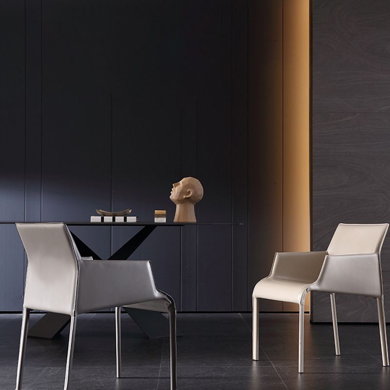 Modern Design Leather Chair Kitchen Solid Back Single Dining Arm Chair Clearhalo ' kitchen&dining_furn' 'Dining Chairs' 'Dining Tables & Seating' 'dining_chair' 'furn' 'furn_dining_chair' 'Furniture' 'furniture_dining_chair' 'Kitchen & Dining Furniture' 'kitchen' 1200x1200_eaa6fa3d-8685-4760-a82d-bdeee150d4b3