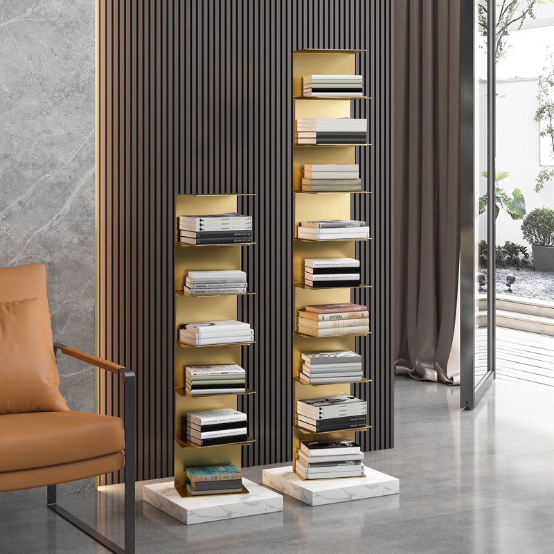 Geometric Metal Storage Bookcase Modern Home Office Bookshelf