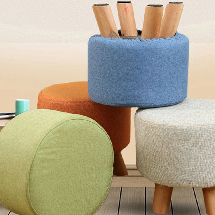 Trendy Cotton Blend Ottoman Plain Round Indoor Footstool Ottoman Clearhalo 'furn' 'furn_ottomans_poufs' 'Furniture' 'Living Room Furniture' 'Ottomans & Poufs' 'ottomans_poufs' 1200x1200_eaa94b7a-6733-41b9-8f46-759d55aafcae