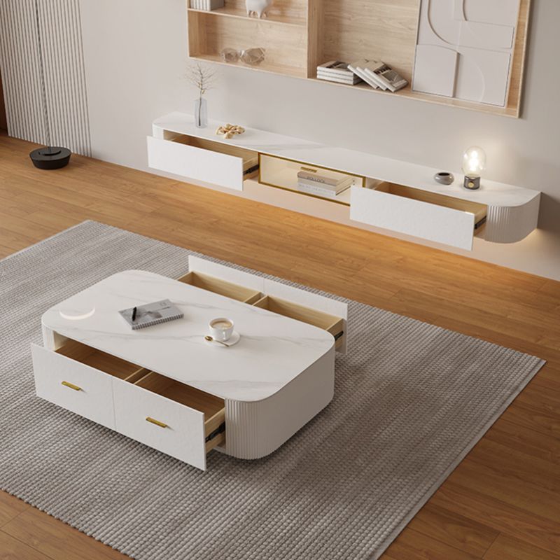 Modernism White TV Console Stone Media Console with Drawers for Home Clearhalo 'furn' 'furn_tv_stands_entertainment_centers' 'Furniture' 'Living Room Furniture' 'TV Stands & Entertainment Centers' 'TV Stands & Media Storage Furniture' 'tv_stands_entertainment_centers' 1200x1200_eaaa2d40-5d83-434c-9cca-deb0ab6a7347