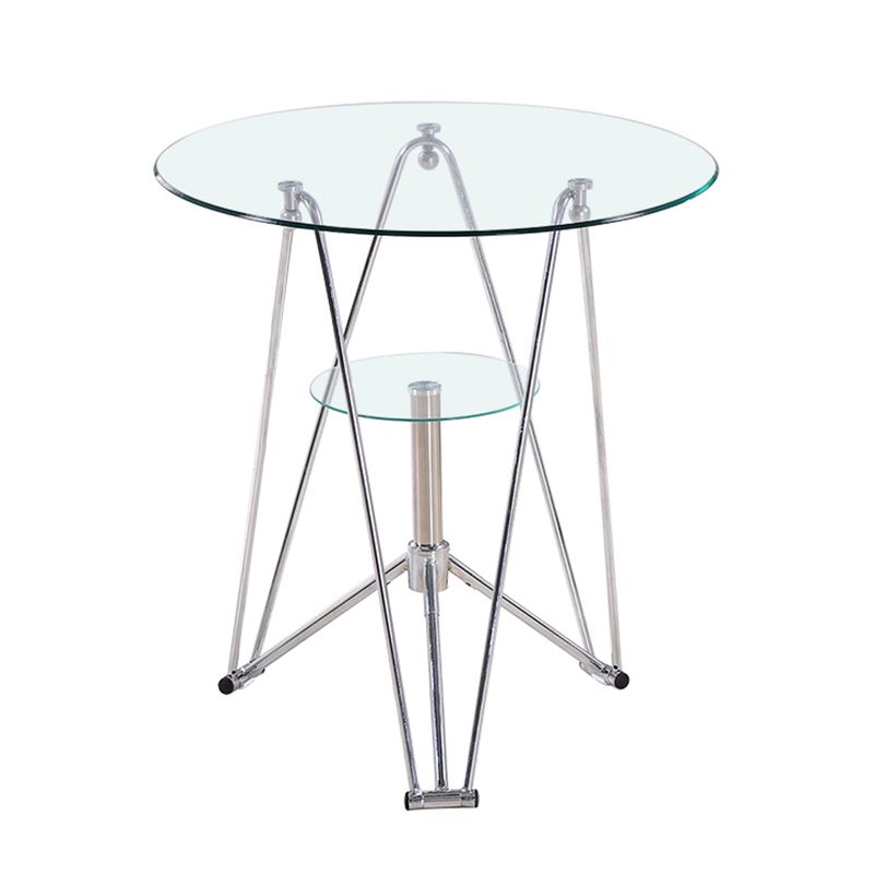 Modern Style Glass Kitchen Dining Table Round Table with Metal Base for Home Clearhalo ' dining_table' 'Dining Tables & Seating' 'Dining Tables' 'furn' 'furn_dining_table' 'Furniture' 'furniture_dining_table' 'Kitchen & Dining Furniture' 'kitchen&dining_furn' 'kitchen' 'kitchen_dining_table' 1200x1200_eaab73b9-0948-45bf-804f-61a82c79fc90