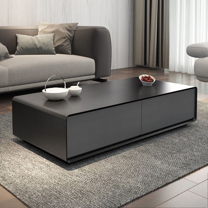 Moderne stijl rechthoekige houten tafel abstracte basis salontafel