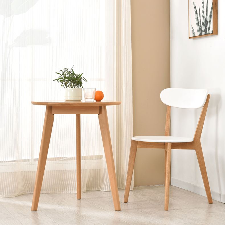 Round Minimalist Dining Table Wood Color Fixed Table with Beech Solid Wood Clearhalo ' dining_table' 'Dining Tables & Seating' 'Dining Tables' 'furn' 'furn_dining_table' 'Furniture' 'furniture_dining_table' 'Kitchen & Dining Furniture' 'kitchen&dining_furn' 'kitchen' 'kitchen_dining_table' 1200x1200_eaad5b5f-0894-4028-ac35-6eb516d8e874