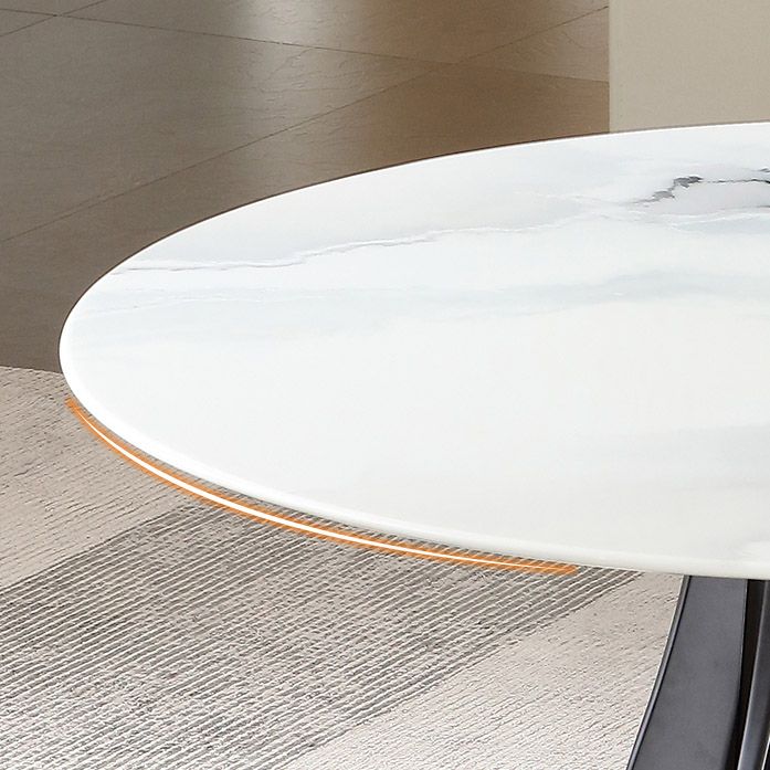 Contemporary Dining Table Stone and Solid Wood Dinette Table Clearhalo 'Dining Tables & Seating' 'Dining Tables' 'dining_table' 'furn' 'furn_dining_table' 'Furniture' 'Kitchen & Dining Furniture' 1200x1200_eaaed6dd-646a-4495-802e-9cd3d4389bc0
