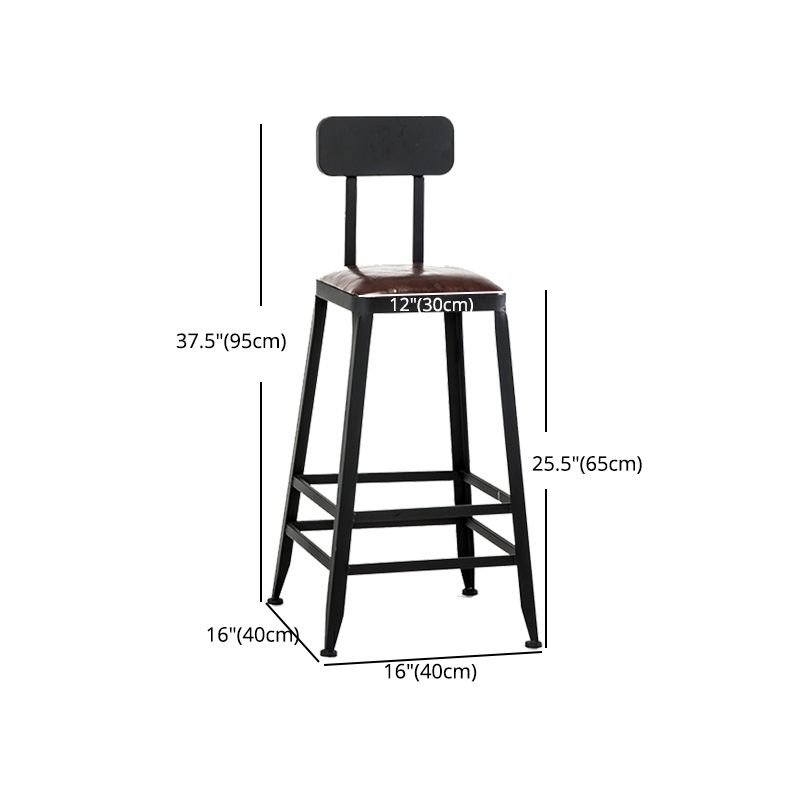 Industrial Footrest Armless Barstool Leather Stackable Coffee Shop Stool Clearhalo 'Bar Furniture' 'Bar Stools' 'bar_stools' 'furn' 'furn_bar_stools' 'Furniture' 'furniture_bar_stools' 'Kitchen & Dining Furniture' 1200x1200_eaaee983-8250-4a12-b60b-ad9479641a07