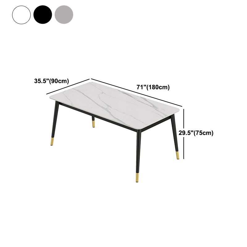 Set di tavoli da pranzo in ferro moderno 1/2/3/5/7 pezzi Dinette Set con top in pietra sinterizzata