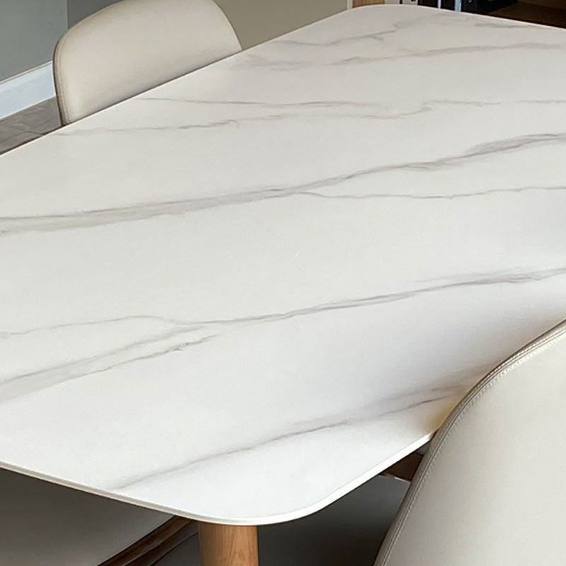 Contemporary Modern Rectangle Stone Table 4 Legs Home Kitchen Dinner Table Clearhalo ' dining_table' 'Dining Tables & Seating' 'Dining Tables' 'furn' 'furn_dining_table' 'Furniture' 'furniture_dining_table' 'Kitchen & Dining Furniture' 'kitchen&dining_furn' 'kitchen' 'kitchen_dining_table' 1200x1200_eab117d9-77ec-4b52-a89d-618b1f126cab