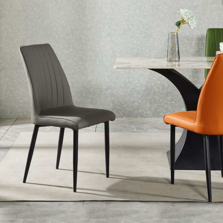 Contemporary Style Upholstered Dining Side Chair Solid Back Armless Chair for Home Use Clearhalo ' kitchen&dining_furn' 'Dining Chairs' 'Dining Tables & Seating' 'dining_chair' 'furn' 'furn_dining_chair' 'Furniture' 'furniture_dining_chair' 'Kitchen & Dining Furniture' 'kitchen' 1200x1200_eab2864a-02a3-4337-b7f9-2cb2755da194