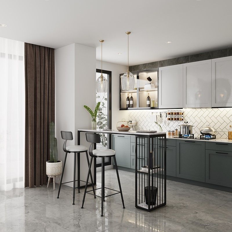 Modern Simple Counter Table 42-inch Height Artificial Marble Top Bar Table Clearhalo 'Bar Furniture' 'Bar Tables' 'bar_tables' 'furn' 'furn_bar_tables' 'Furniture' 'Kitchen & Dining Furniture' 1200x1200_eab2cc6a-67d4-43cd-a129-0c20f8e9b2c3