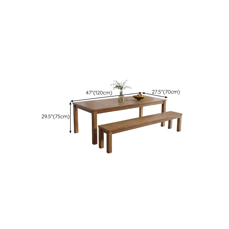 Simplicity Dinette Table Solid Wood Rectangle Dinner Table in Brown Clearhalo 'Dining Tables & Seating' 'Dining Tables' 'dining_table' 'furn' 'furn_dining_table' 'Furniture' 'Kitchen & Dining Furniture' 1200x1200_eab2ebba-e1c0-4ba1-aaab-3c3a2129461e