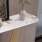 Glam Stone Console Table Stainless Steel Console Sofa Table for Hall