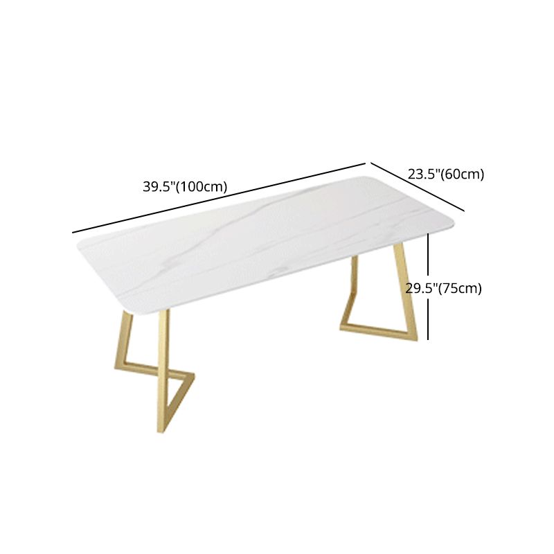 Glam 1/2 Pieces Dining Set Rectangle Stone Dining Table for Dining Room Clearhalo 'Dining Room Sets' 'Dining Tables & Seating' 'dining_room_set' 'furn' 'furn_dining_room_set' 'Furniture' 'furniture_dining_room_set' 'Kitchen & Dining Furniture' 1200x1200_eab4fd33-be36-4117-93c9-03ca22710a13