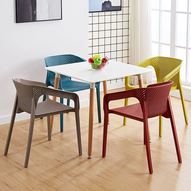 Contemporary Stackable Chairs Dining Kitchen Arm Chairs with Plastic Legs Clearhalo 'Dining Chairs' 'Dining Tables & Seating' 'dining_chair' 'furn' 'furn_dining_chair' 'Furniture' 'furniture_dining_chair' 'Kitchen & Dining Furniture' 1200x1200_eabada8a-c786-48b1-bc1a-50e2760c9237
