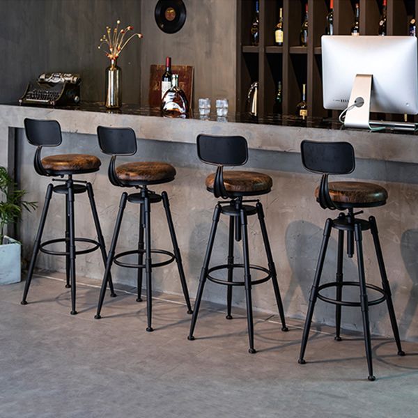 Industrial Adjustable Height Footrest Iron Bar Stool 27.55" Kitchen Stool with Black Legs Clearhalo 'Bar Furniture' 'Bar Stools' 'bar_stools' 'furn' 'furn_bar_stools' 'furniture_bar_stools' 'Kitchen & Dining Furniture' 'kitchen&dining_furn' 'kitchen' 'kitchen_furn' Furniture' 1200x1200_eabaf7cb-2fe7-4d0a-a7d0-29deccfb963c