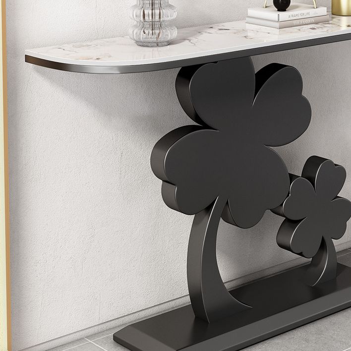 Half Moon Console Table 31.49" High Accent Table with Iron Frame