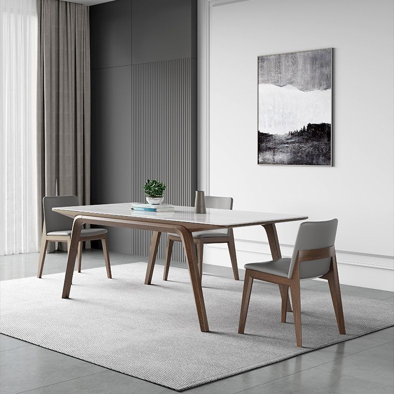 Modern Style Rectangle Table Set 1/2/3/4/5/7 Pieces Dining Set with Wood Legs Clearhalo 'Dining Room Sets' 'Dining Tables & Seating' 'dining_room_set' 'furn' 'furn_dining_room_set' 'Furniture' 'Kitchen & Dining Furniture' 1200x1200_eabc36ba-acf9-44b7-86fa-ff48fa4dd270
