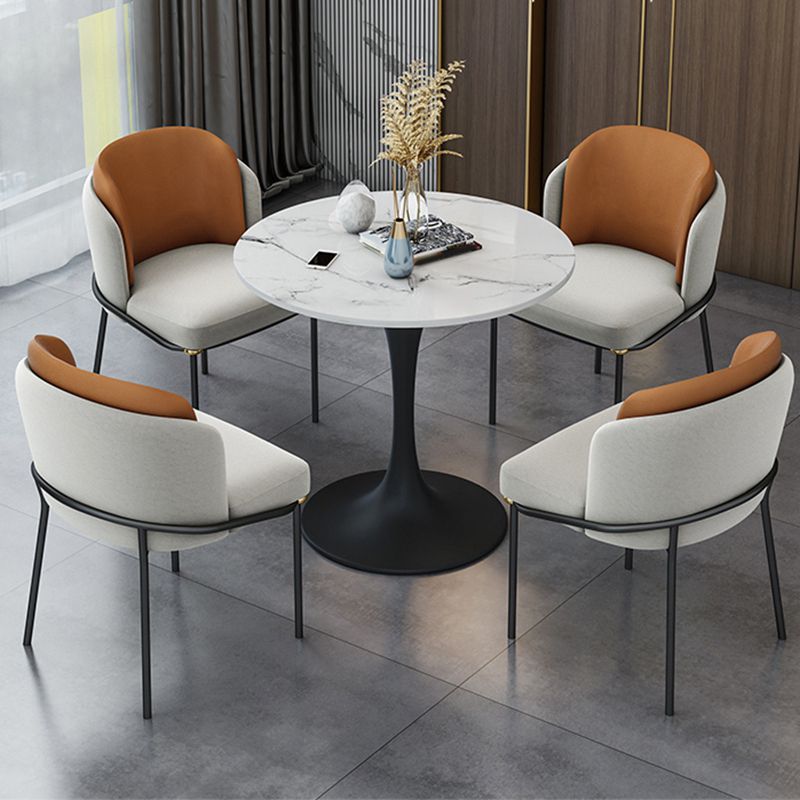 Round Dining Table Set with Padded Chairs 1/4/5 Pieces Faux Marble Dining Set for Home Clearhalo 'Dining Room Sets' 'Dining Tables & Seating' 'dining_room_set' 'furn' 'furn_dining_room_set' 'Furniture' 'Kitchen & Dining Furniture' 1200x1200_eabcb879-ee94-4b17-8c7c-75fd99a50451