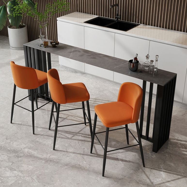 Industrial Style Bar Table 42-inch Height Stone Top and Steel Base Pub Table Clearhalo 'Bar Furniture' 'Bar Tables' 'bar_tables' 'furn' 'furn_bar_tables' 'Furniture' 'furniture_bar_tables' 'Kitchen & Dining Furniture' 1200x1200_eabcc310-195f-4ee0-8fef-d0e73a58e6ae