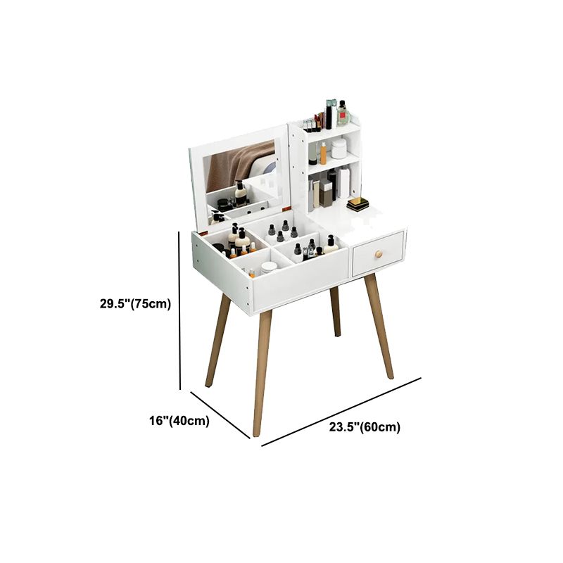 Modern Wood Flip-top Vanity Set 29.53" H Vanity Desk in White Clearhalo 'Bedroom Furniture' 'furn' 'furn_makeup_vanities' 'Furniture' 'Makeup Vanities' 'makeup_vanities' 1200x1200_eabd1750-dd82-442d-bc06-41ca28feb9c8
