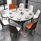 Round Dining Site Table Traditional Luxury Dinner Room Furniture with Drop-Leaf Clearhalo ' dining_table' 'Dining Tables & Seating' 'Dining Tables' 'furn' 'furn_dining_table' 'Furniture' 'furniture_dining_table' 'Kitchen & Dining Furniture' 'kitchen&dining_furn' 'kitchen' 'kitchen_dining_table' 1200x1200_eabd7565-b5a6-4783-a571-0b3f35bff8c8