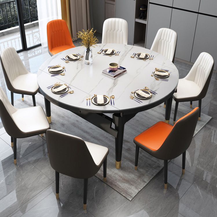Round Dining Site Table Traditional Luxury Dinner Room Furniture with Drop-Leaf Clearhalo ' dining_table' 'Dining Tables & Seating' 'Dining Tables' 'furn' 'furn_dining_table' 'Furniture' 'furniture_dining_table' 'Kitchen & Dining Furniture' 'kitchen&dining_furn' 'kitchen' 'kitchen_dining_table' 1200x1200_eabd7565-b5a6-4783-a571-0b3f35bff8c8