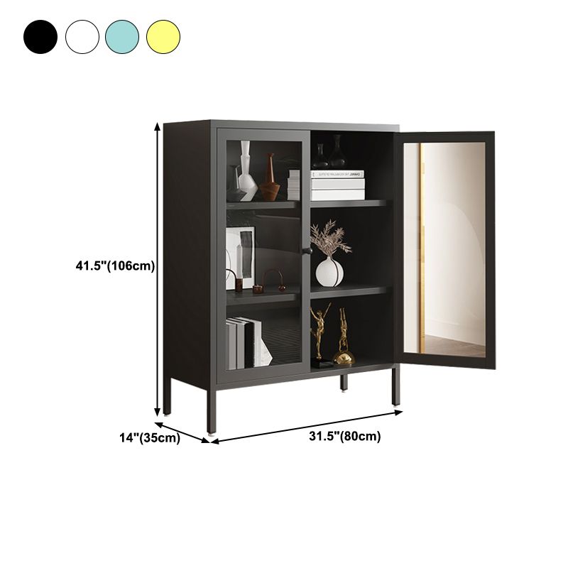 13.78"W Bookshelf Scandinavian Style Bookcase with Door for Home Office