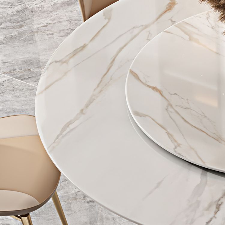 Ronde tafelset van gesinterde steen in Scandinavische stijl, 1/3/5/6/7-delige eetset