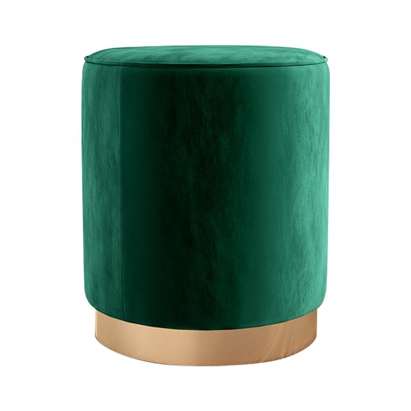 Glam Velvet Pouf Chair Plain Cylinder Shape Metal Frame Water Resistant Ottoman Footrest Clearhalo 'furn' 'furn_ottomans_poufs' 'Furniture' 'Living Room Furniture' 'Ottomans & Poufs' 'ottomans_poufs' 1200x1200_eac01606-2cda-4b10-b585-71c2f09b21ff