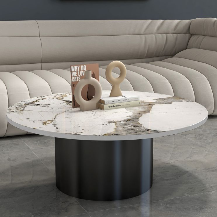 Pedestal Cocktail Table Contemporary Slate Top Coffee or End Table