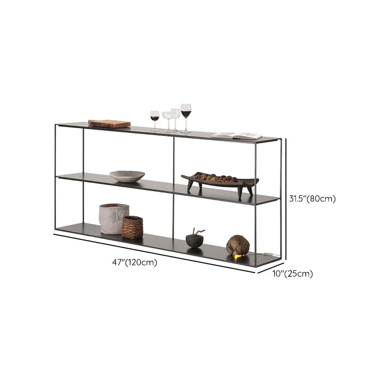 Tavolo da console rettangolare moderna tavolo di divano console in metallo in bianco/nero