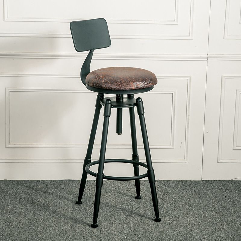 Coffee Shop Bar Stool Footrest Adjustable Height Counter Stool with Iron Legs Clearhalo 'Bar Furniture' 'Bar Stools' 'bar_stools' 'furn' 'furn_bar_stools' 'furniture_bar_stools' 'Kitchen & Dining Furniture' 'kitchen&dining_furn' 'kitchen' 'kitchen_furn' Furniture' 1200x1200_eac37716-03bf-422d-8dc4-5c993eb7ade4