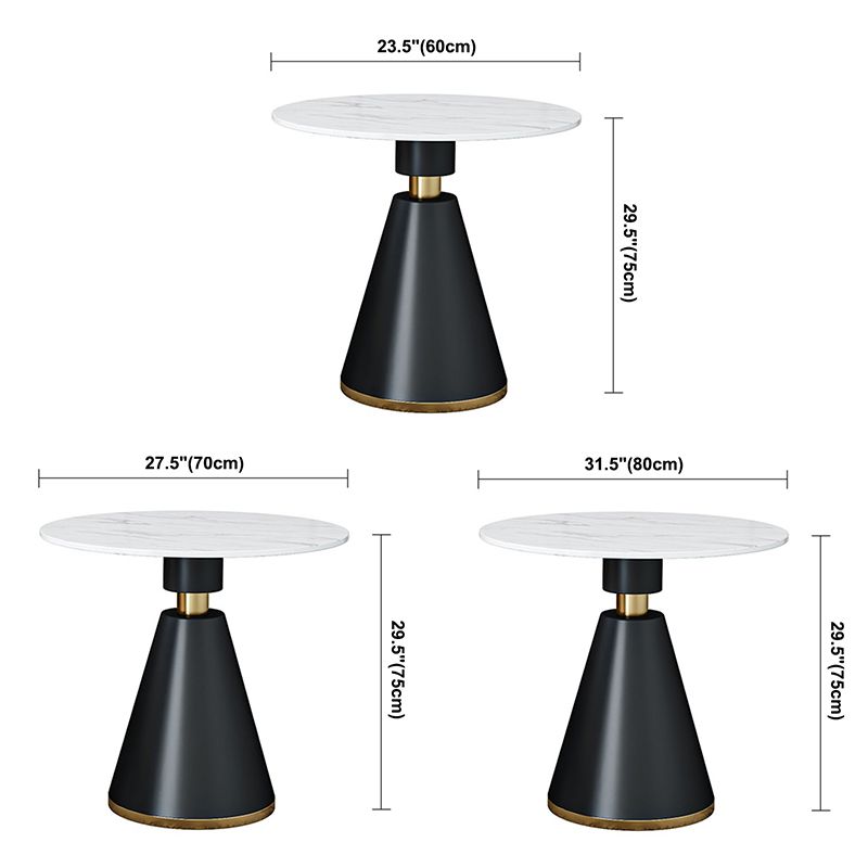 Traditional Luxury Round Dining Room Table Sintered Stone Table with Black Pedestal Base Clearhalo ' dining_table' 'Dining Tables & Seating' 'Dining Tables' 'furn' 'furn_dining_table' 'Furniture' 'furniture_dining_table' 'Kitchen & Dining Furniture' 'kitchen&dining_furn' 'kitchen' 'kitchen_dining_table' 1200x1200_eac44365-9482-4f67-bc2b-b94c4bdd4eb5