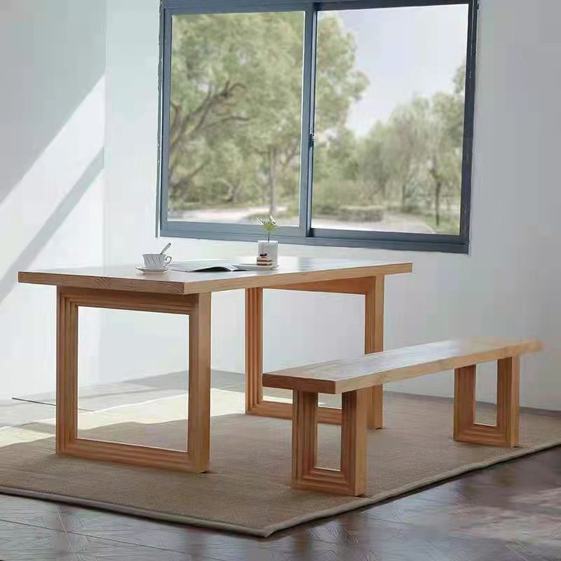 Rectangle Wooden Table in Nature Modern Pine Table with Double Pedestal Clearhalo ' dining_table' 'Dining Tables & Seating' 'Dining Tables' 'furn' 'furn_dining_table' 'Furniture' 'furniture_dining_table' 'Kitchen & Dining Furniture' 'kitchen&dining_furn' 'kitchen' 'kitchen_dining_table' 1200x1200_eac728ec-00ff-4603-ab31-6f27d5d13be8