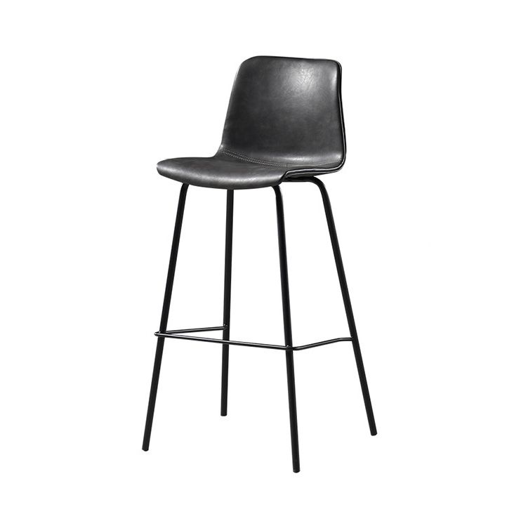 Glossy Leather Square Bar Stool Industrial Metal Stools with Back Legs Clearhalo 'Bar Furniture' 'Bar Stools' 'bar_stools' 'furniture_bar_stools' 'Kitchen & Dining Furniture' 'kitchen&dining_furn' 'kitchen' 'kitchen_furn' Furniture' 1200x1200_eacaabfe-8f9a-499d-9dd0-3ca975f72f1d