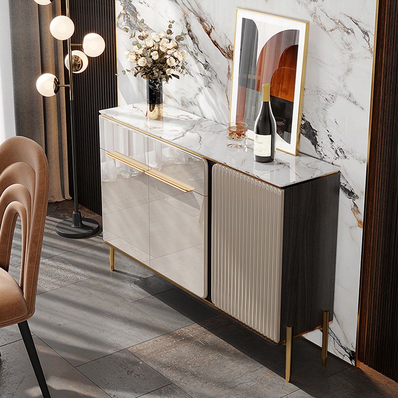 Contemporary Buffet Sideboard Stone Sideboard with Cabinets and Drawers Clearhalo 'buffet_sideboard' 'Buffets & Sideboards' 'furn' 'furn_buffet_sideboard' 'Furniture' 'Kitchen & Dining Furniture' 1200x1200_eacb5376-b7f8-4c09-b7a8-acb349dc3093