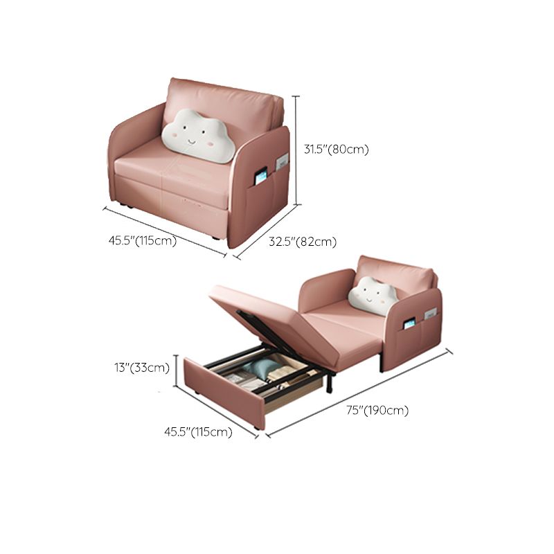Faux leather Sleeper Sofa 32.28" Wide Pink Foldable Armless Sofa Bed Clearhalo 'furn' 'furn_futons' 'Furniture' 'Futons & Daybeds' 'Futons' 'Living Room Furniture' 1200x1200_eacb8ae7-8e8e-4987-a60a-7582ae83634f