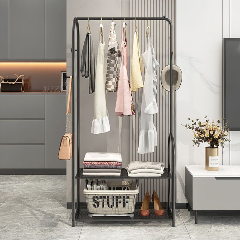 Contemporary Metal Coat Hanger Free Standing Coat Rack with Shelves Shelving Clearhalo 'Entry & Mudroom Furniture' 'furn' 'furn_hall_tree_coat_racks' 'Furniture' 'Hall Trees & Coat Racks' 'hall_tree_coat_racks' 1200x1200_eacd4389-2d85-479d-8fe8-e16401c8209d