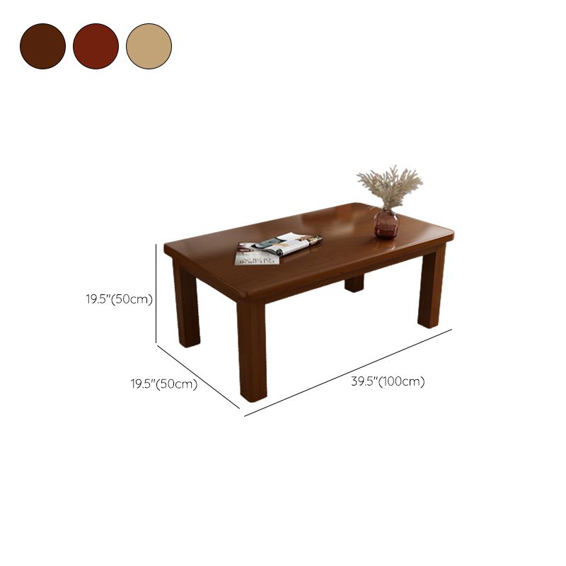 Contemporary Solid Wood Coffee Table Rectangle 4 Legs Coffee Cocktail Table Clearhalo 'Coffee & Accent Tables' 'Coffee Tables' 'coffee_tables' 'furn' 'furn_coffee_tables' 'Furniture' 'Living Room Furniture' 1200x1200_eacd4c8d-bca9-48b0-bb5c-c32ffeda8e5c