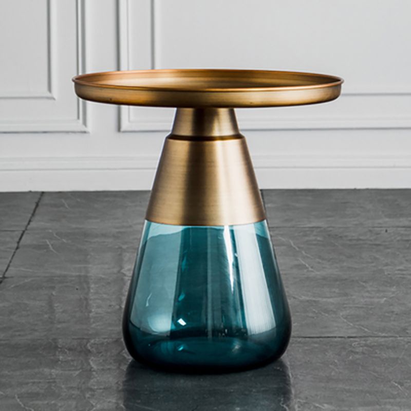 16.5"/20.4" Tall Glass Pedestal Metal Round Tray Top Coffee Table Clearhalo 'Coffee & Accent Tables' 'Coffee Tables' 'coffee_tables' 'furn' 'furn_coffee_tables' 'Furniture' 'Living Room Furniture' 1200x1200_eacdf7ce-99d8-4f2c-9860-5a229602b86a