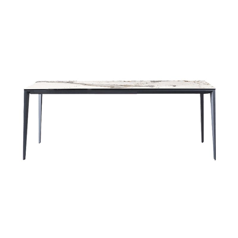 Industrial Rectangle Stone Dining Table Metal 4 Legs Dining Table Clearhalo 'Dining Tables & Seating' 'Dining Tables' 'dining_table' 'furn' 'furn_dining_table' 'Furniture' 'Kitchen & Dining Furniture' 1200x1200_eace9593-469e-476d-bf4b-e2942c20ed62