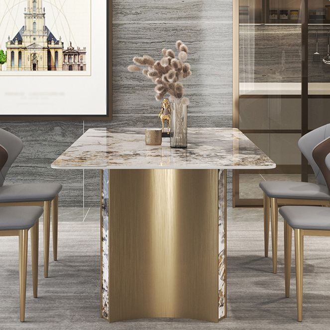 Luxury 1/3/4/5/7 Pieces Dining Set Sintered Stone Top Dining Table with Leather Chairs Clearhalo 'Dining Room Sets' 'Dining Tables & Seating' 'dining_room_set' 'furn' 'furn_dining_room_set' 'Furniture' 'furniture_dining_room_set' 'Kitchen & Dining Furniture' 1200x1200_eacf4132-6e2c-47a2-99ff-38a1a25ca74e