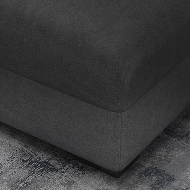 Faux Leather Sectional Stain-Resistant Square Arm Sectional with Pillowed Back Cushions