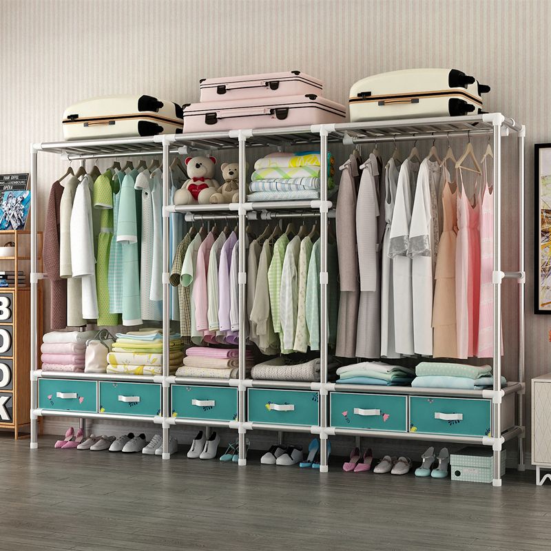 Armoire d'armoire en acier avec étagères Armoire de garde-robe moderne avec tiroir