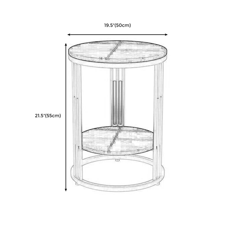 19.69" W x 19.69"D x 21.65" H End Table Round Stone Side Table with Storage Clearhalo 'Coffee & Accent Tables' 'End & Side Tables' 'end_side_tables' 'furn' 'furn_end_side_tables' 'Furniture' 'Living Room Furniture' 1200x1200_ead47893-e452-4bdc-94d5-f6292b44181e