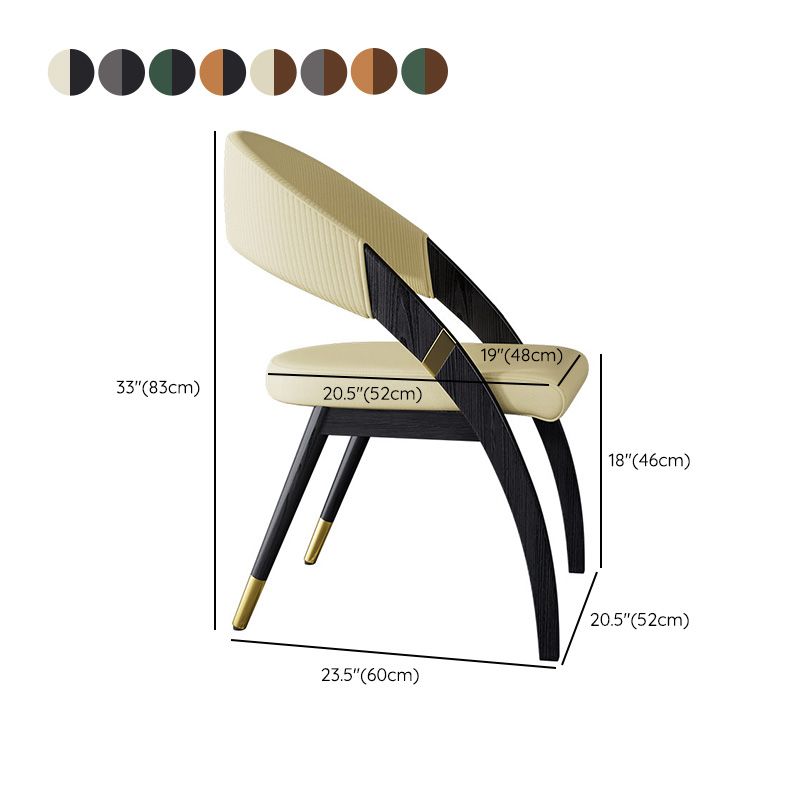 Open Back Contemporary Arm Chair Home Solid Wood Dining Chair