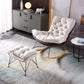 Modern Rocker Chair Metal Frame Friction Resistant Upholstered Rocker Chair