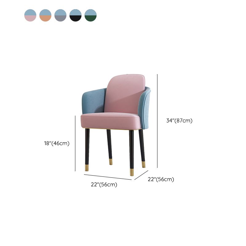 Upholstered Velvet Arm Chair Industrial Parsons Chair with Metal Legs Clearhalo 'Dining Chairs' 'Dining Tables & Seating' 'dining_chair' 'furn' 'furn_dining_chair' 'Furniture' 'Kitchen & Dining Furniture' 1200x1200_ead60a38-21df-435b-a86c-4cf37d170107
