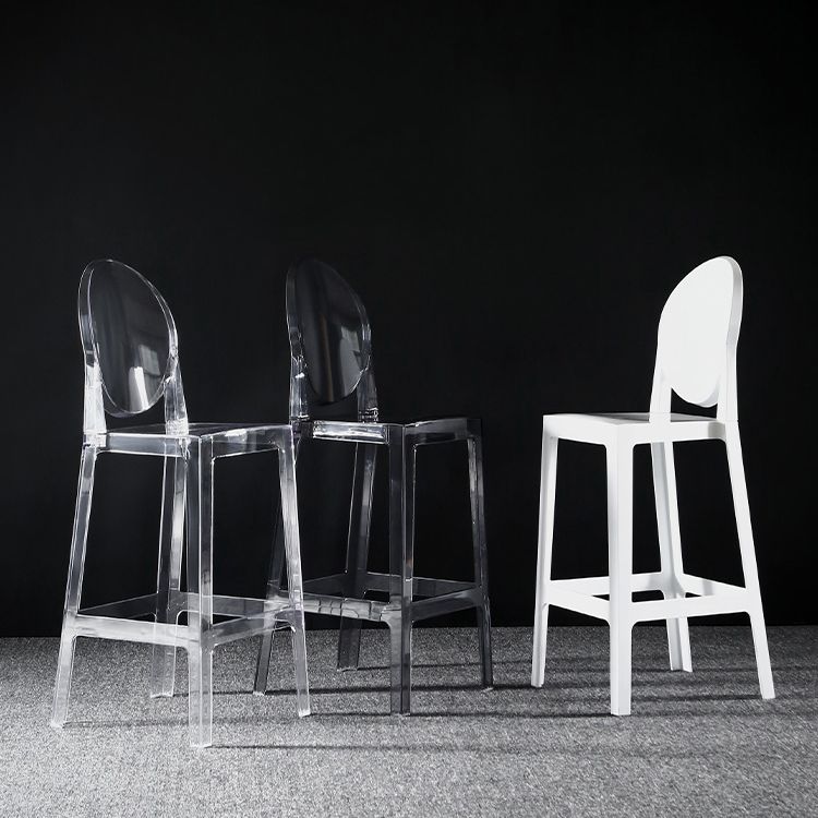 ダイニングルームモダンアクリルバースツール4脚バースツール付きペダル