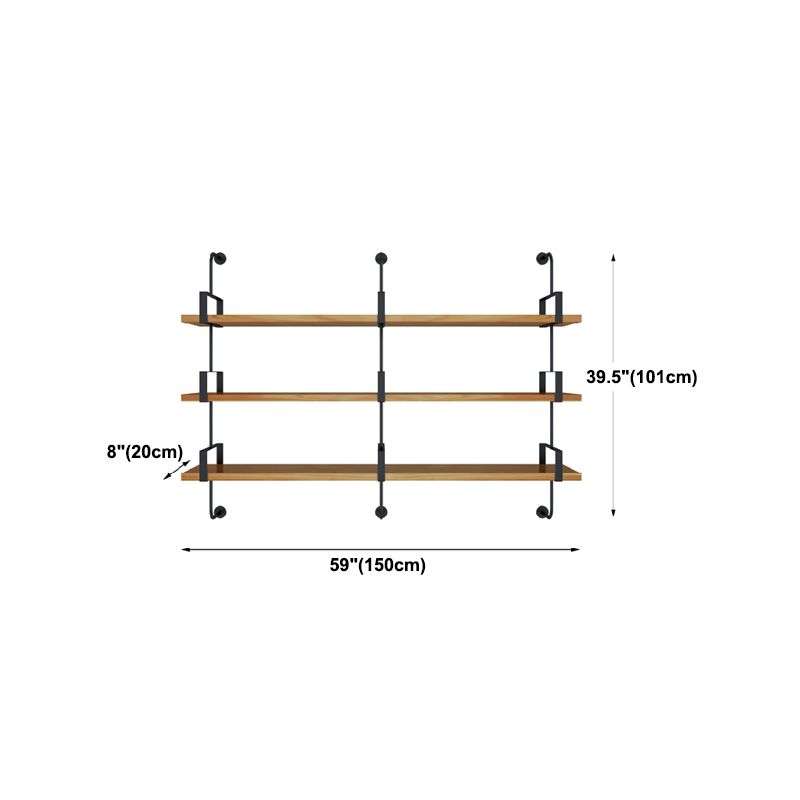 7.87 "W estantería de estilo industrial montado en la pared para la sala de estudio del hogar